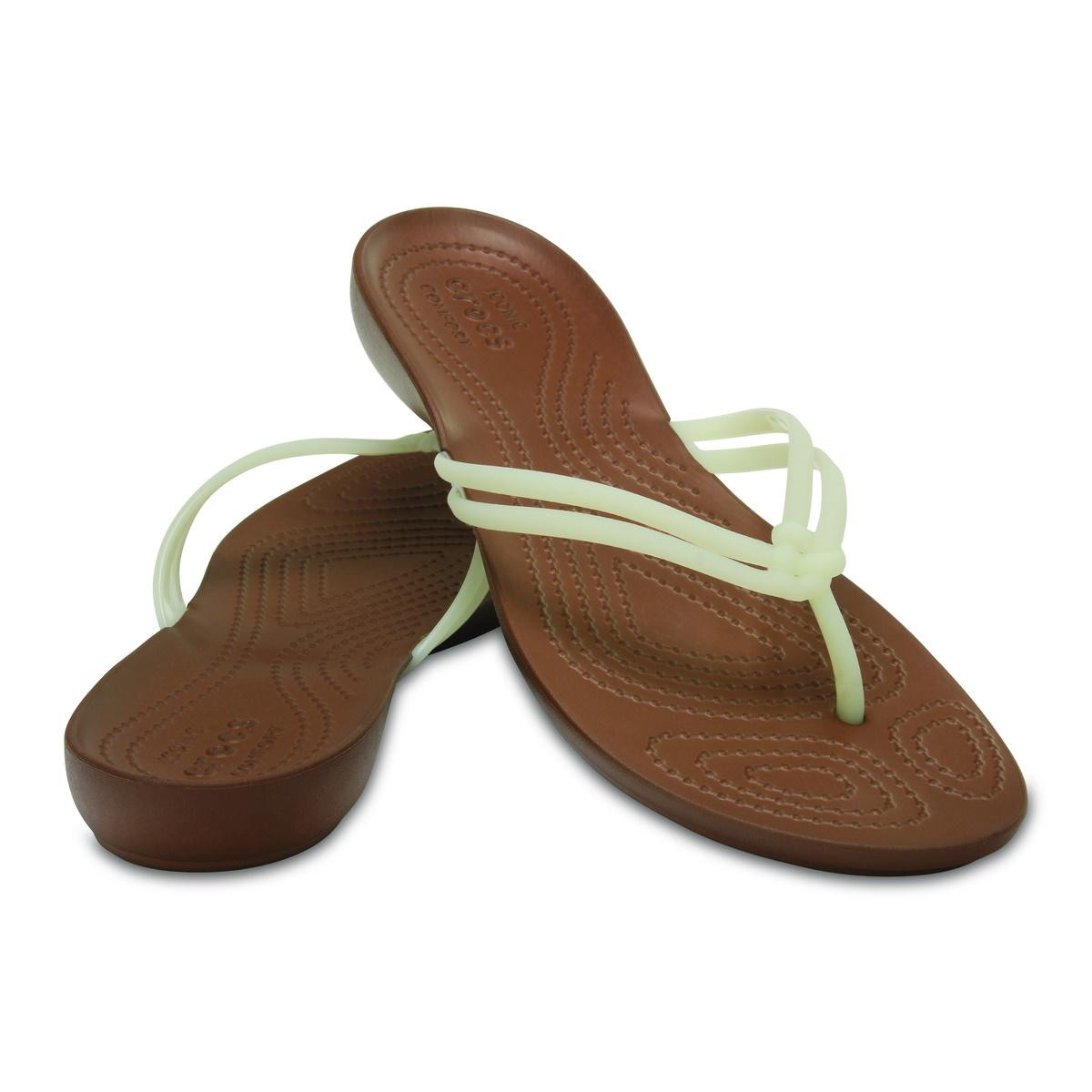 Slapi Crocs Isabella Flip Maro - White/Bronze