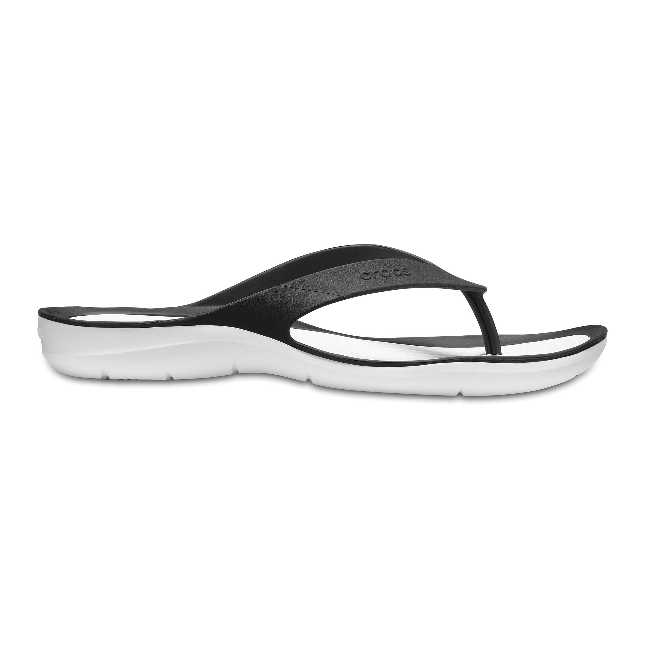 Șlapi Crocs Women\'s Swiftwater Flip Negru - Black/White