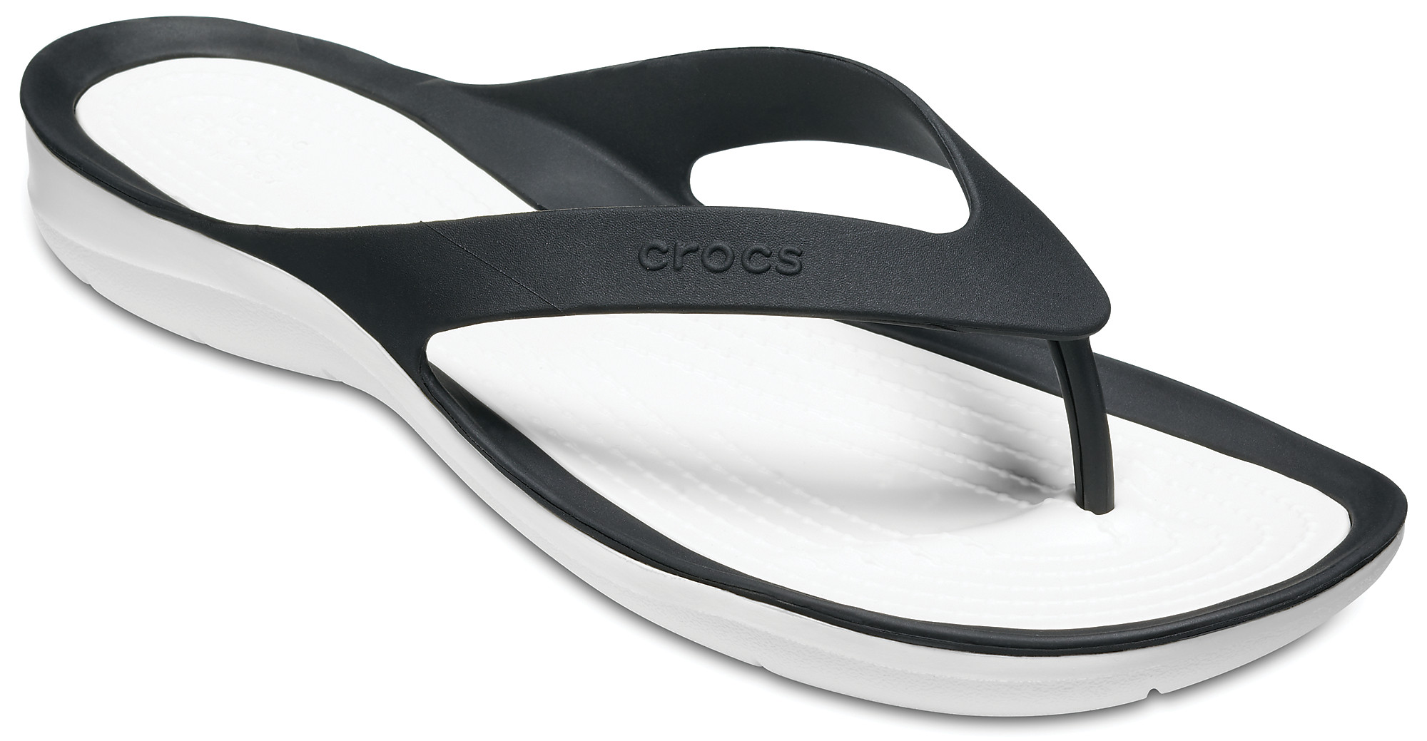 Șlapi Crocs Women\'s Swiftwater Flip Negru - Black/White - 2 | YEO