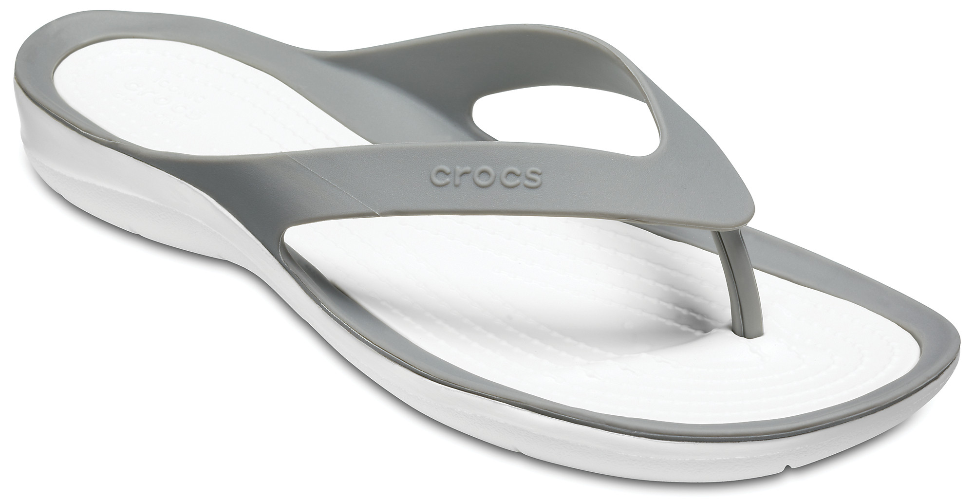 Șlapi Crocs Women\'s Swiftwater Flip Gri - Smoke/White - 1 | YEO