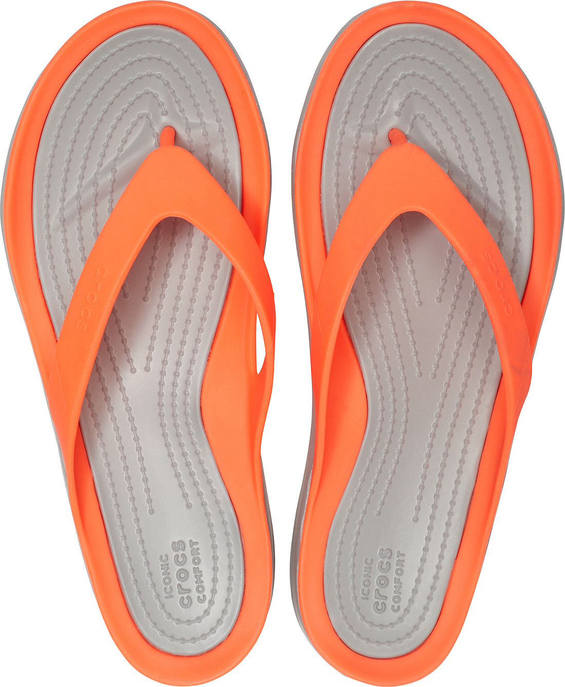 Șlapi Crocs Women\'s Swiftwater Flip Portocaliu - Bright Coral/Light Grey - 2 | YEO