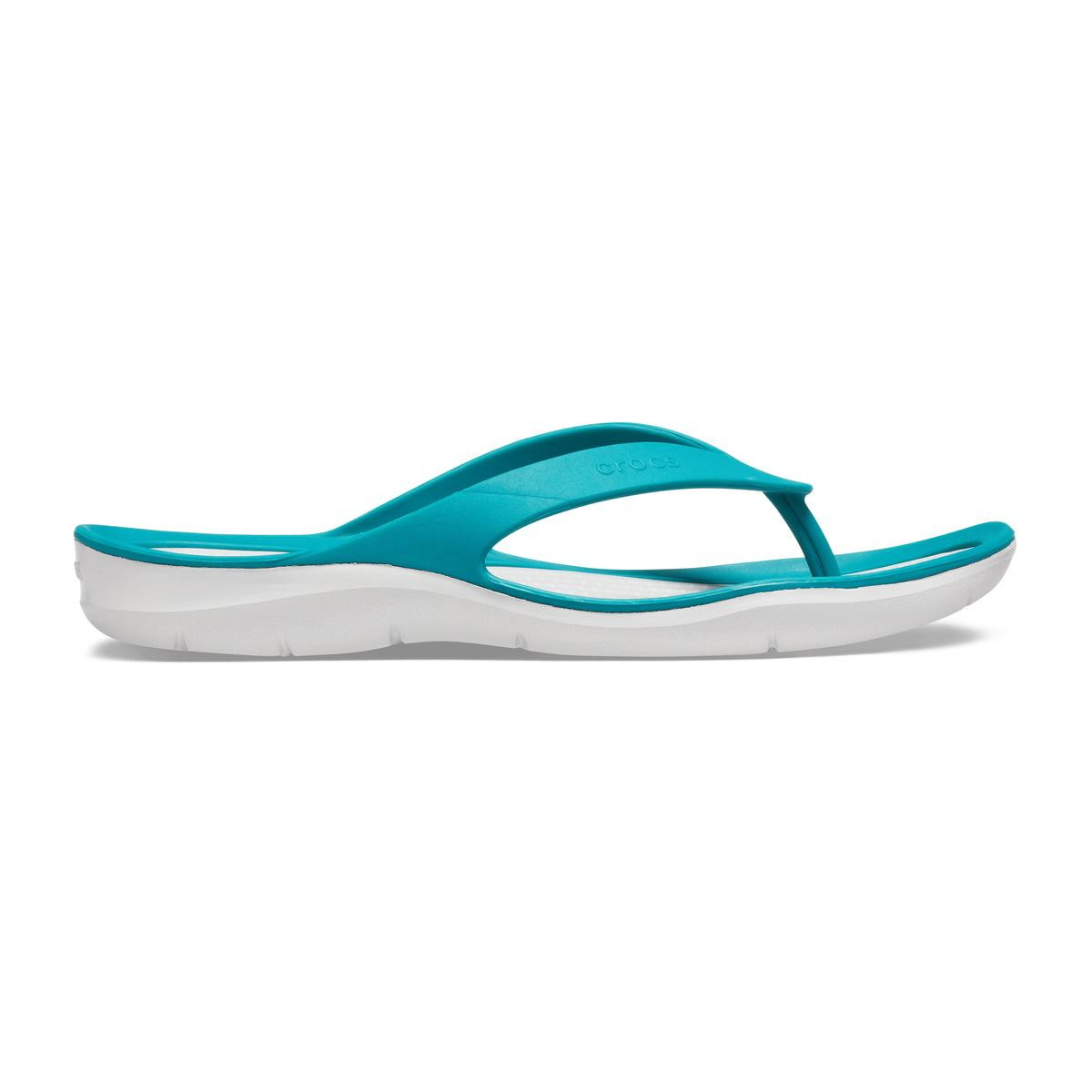 Șlapi Crocs Women\'s Swiftwater Flip Verde - Juniper/Pearl White