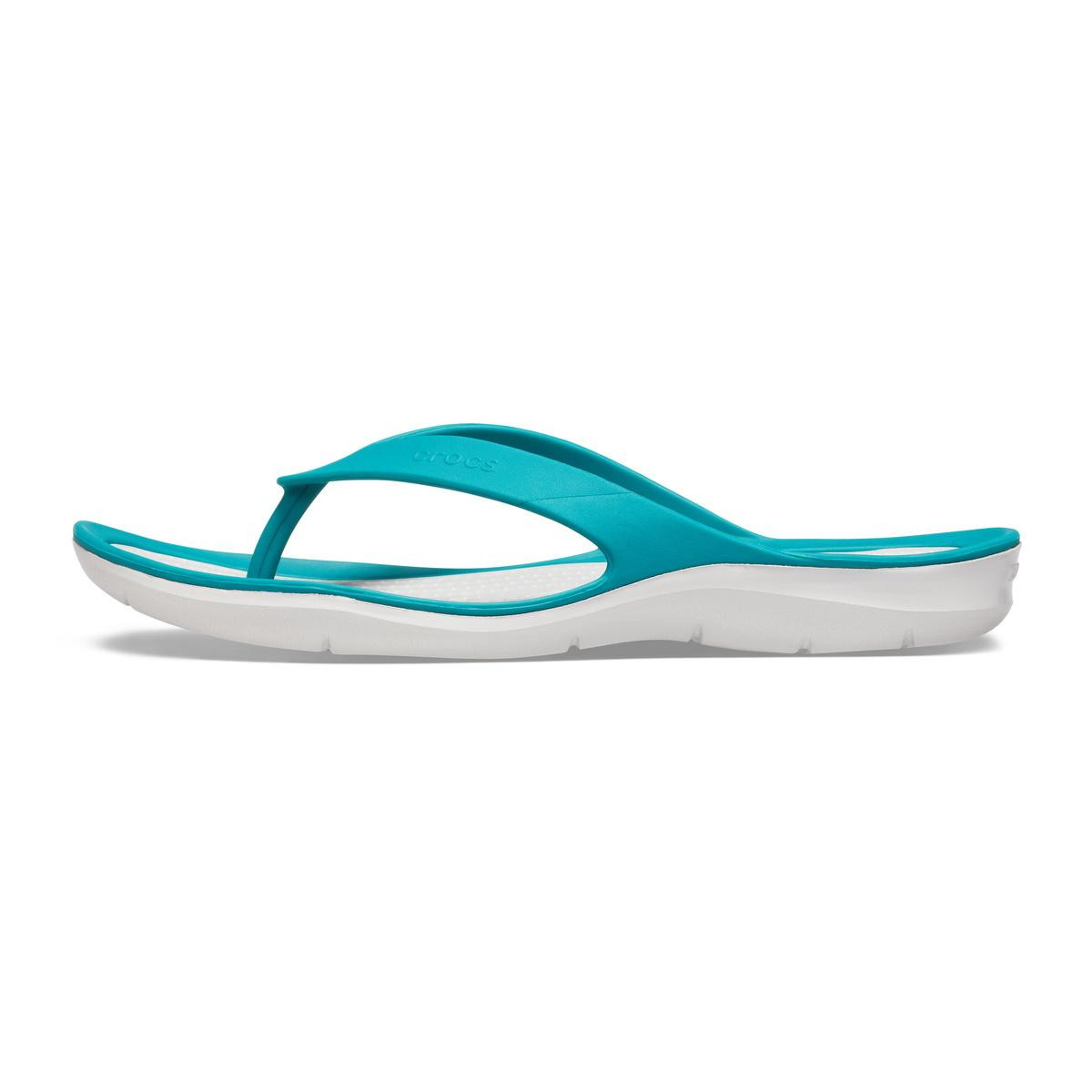 Șlapi Crocs Women\'s Swiftwater Flip Verde - Juniper/Pearl White - 2 | YEO