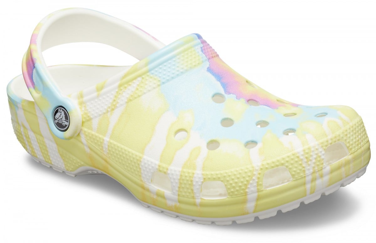Saboti Crocs Classic Tie-Dye Graphic Clog Alb - White/Multi - 1 | YEO