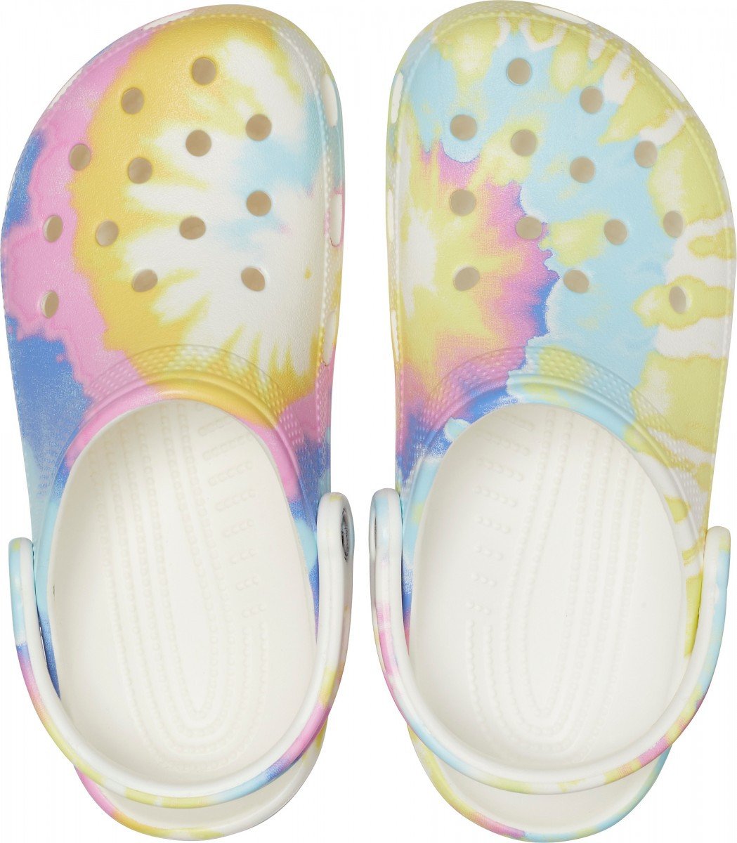 Saboti Crocs Classic Tie-Dye Graphic Clog Alb - White/Multi - 2 | YEO