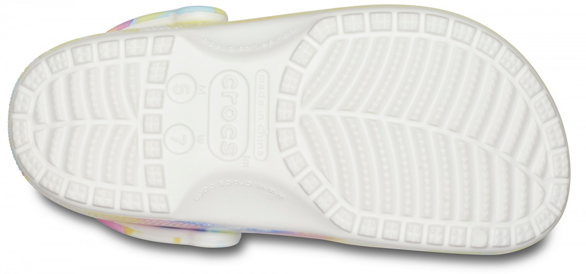 Saboti Crocs Classic Tie-Dye Graphic Clog Alb - White/Multi - 3 | YEO