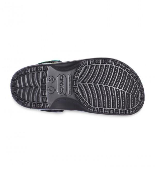 Saboti Crocs Classic Tie-Dye Graphic Clog Negru - Multi Black/Black