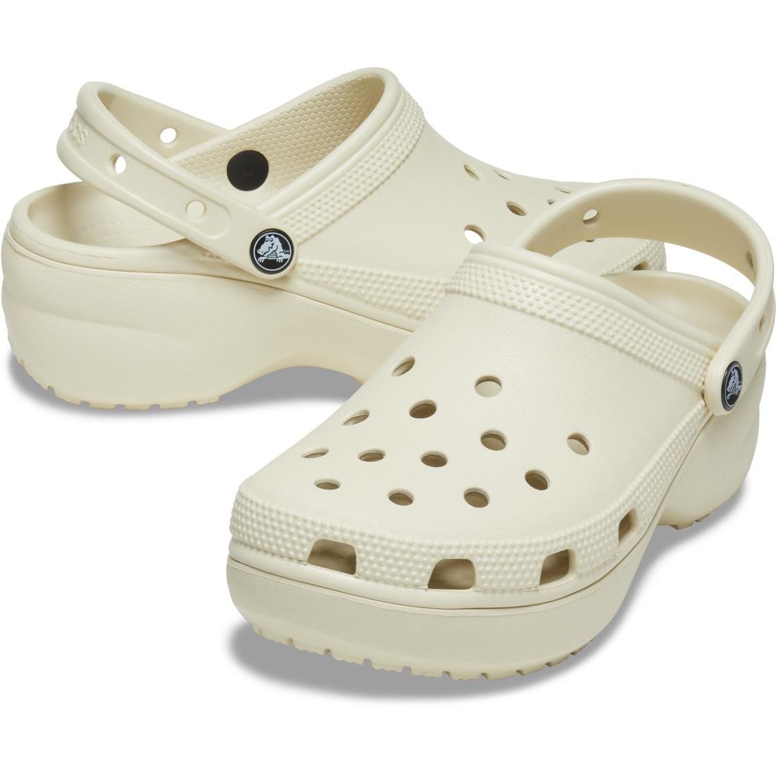 Saboți Crocs Women\'s Classic Platform Clog Bej - Bone - 5 | YEO