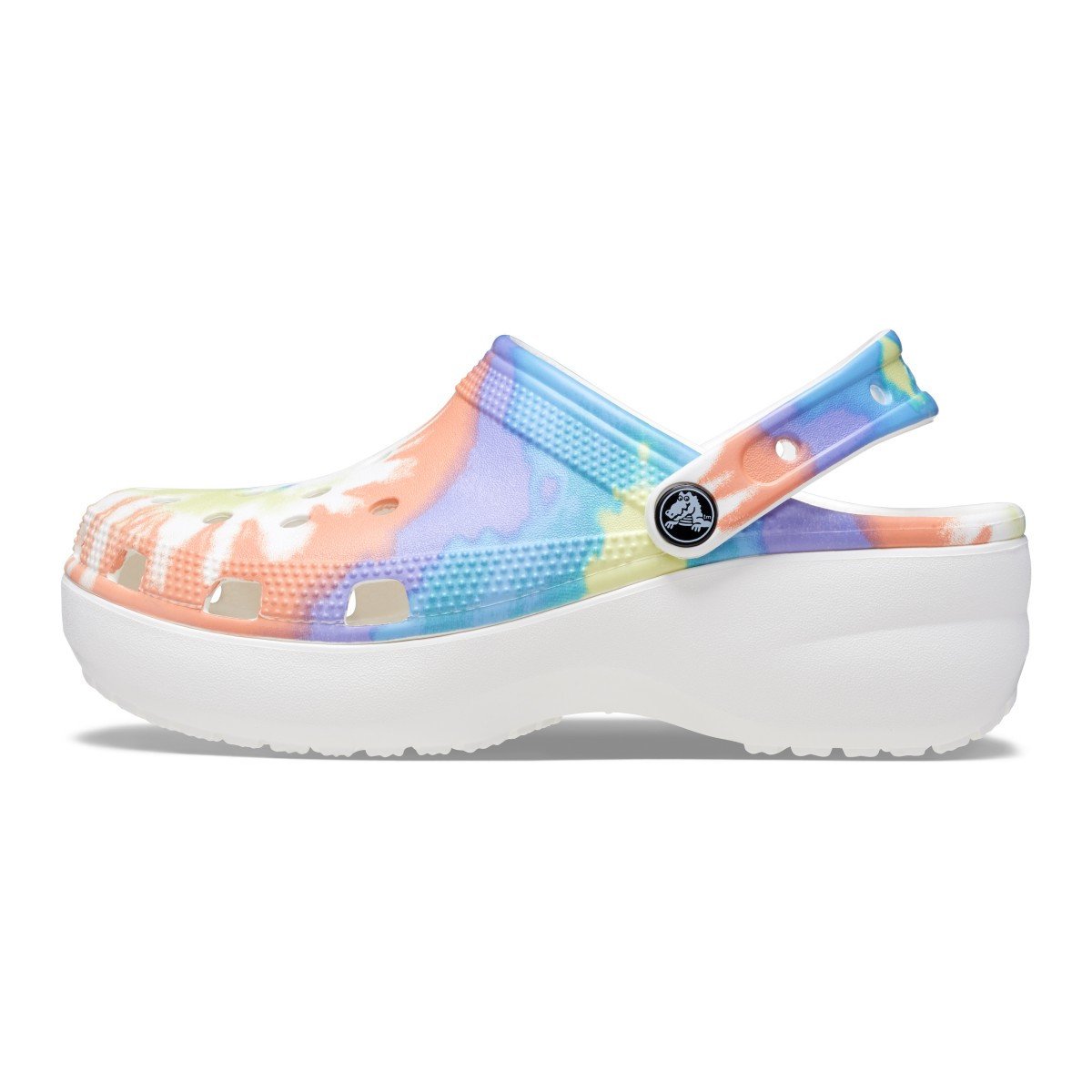 Saboți Crocs Women\'s Classic Platform Tie-Dye Graphic Clog Alb - Oxygen / Multi - 2 | YEO