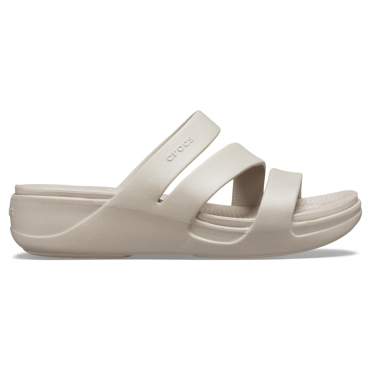 Papuci crocs monterey strappy wedge gri - platinum