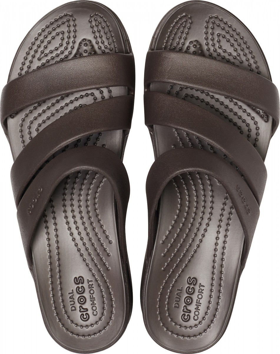 Papuci Crocs Monterey Strappy Wedge Maro - Espresso - 2 | YEO