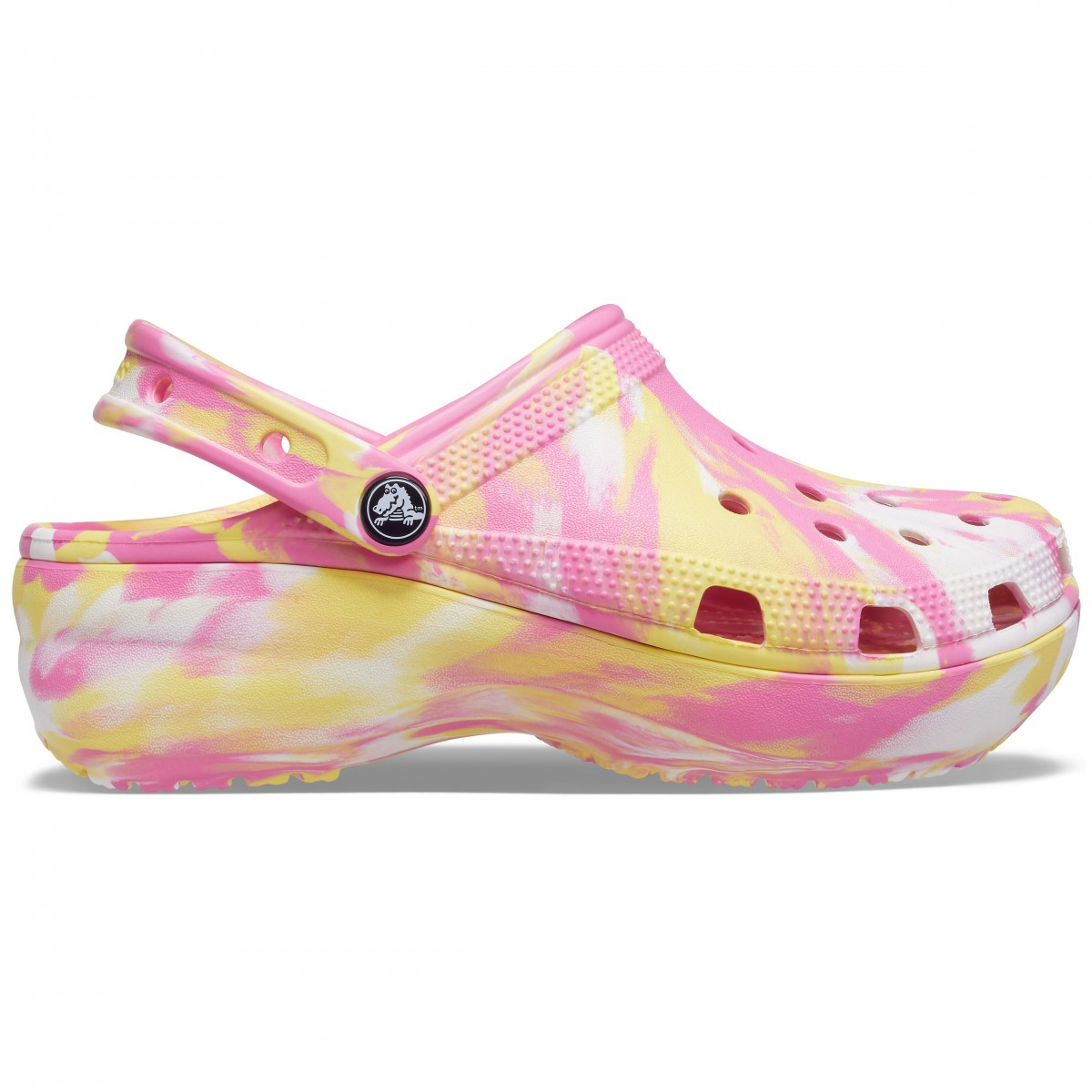 Saboți crocs women's classic platform marbled clog roz - pink lemonade/multi