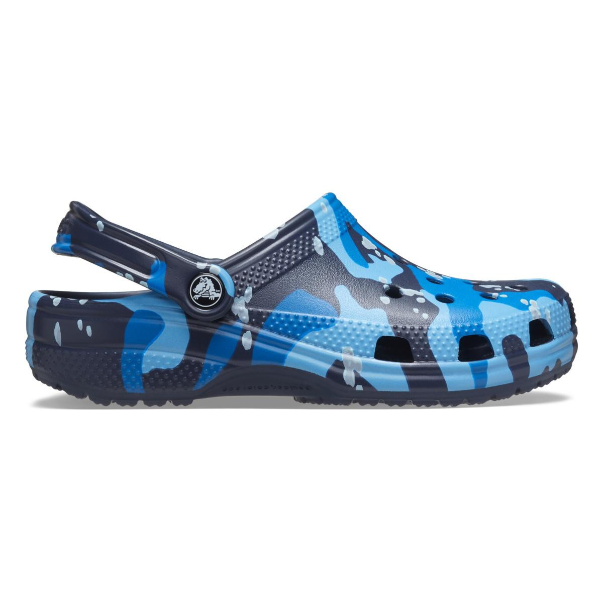 Saboti Crocs Classic Printed Camo Clog Albastru – Navy/Multi Albastru imagine 2022
