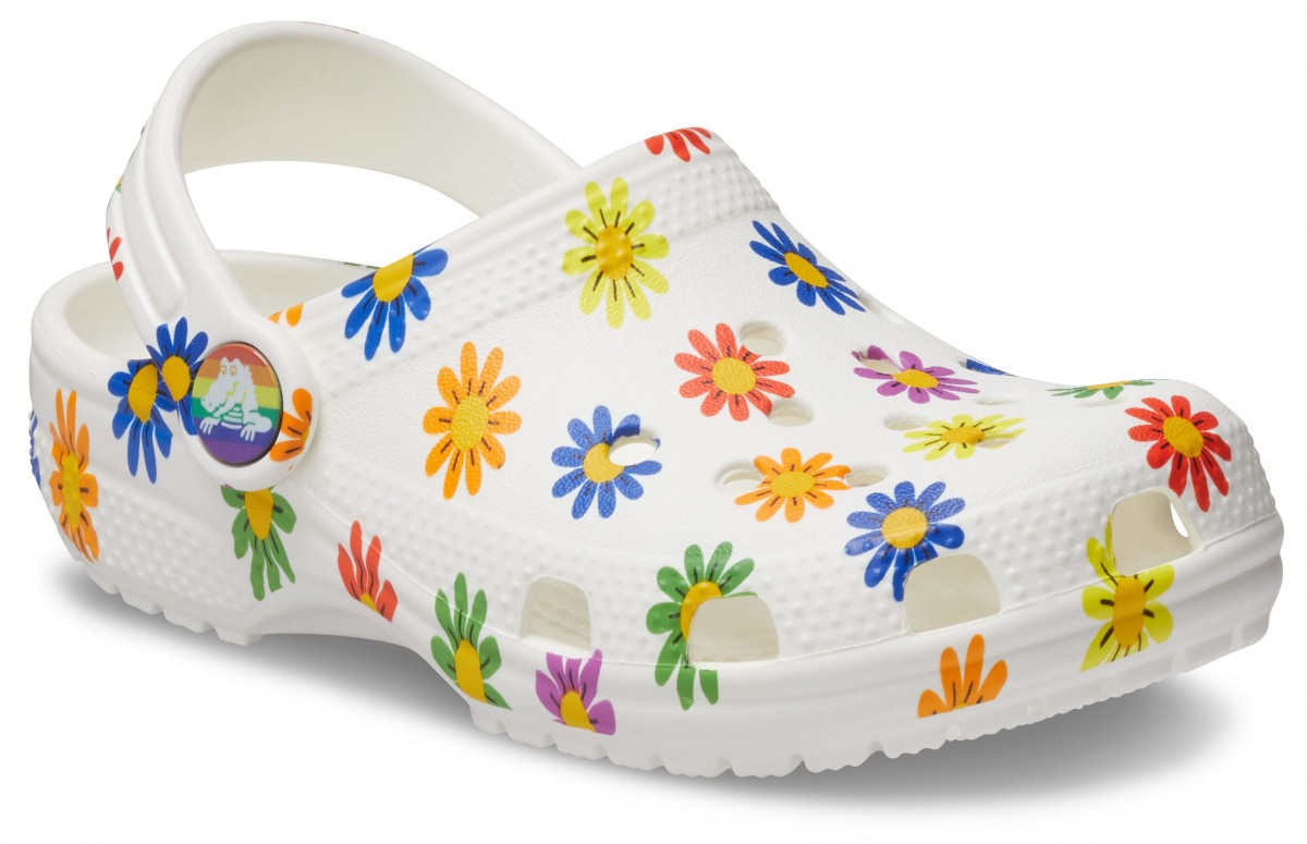 Saboti Crocs Kids\' Classic Seasonal Print Clog Alb - White/Multi - 1 | YEO