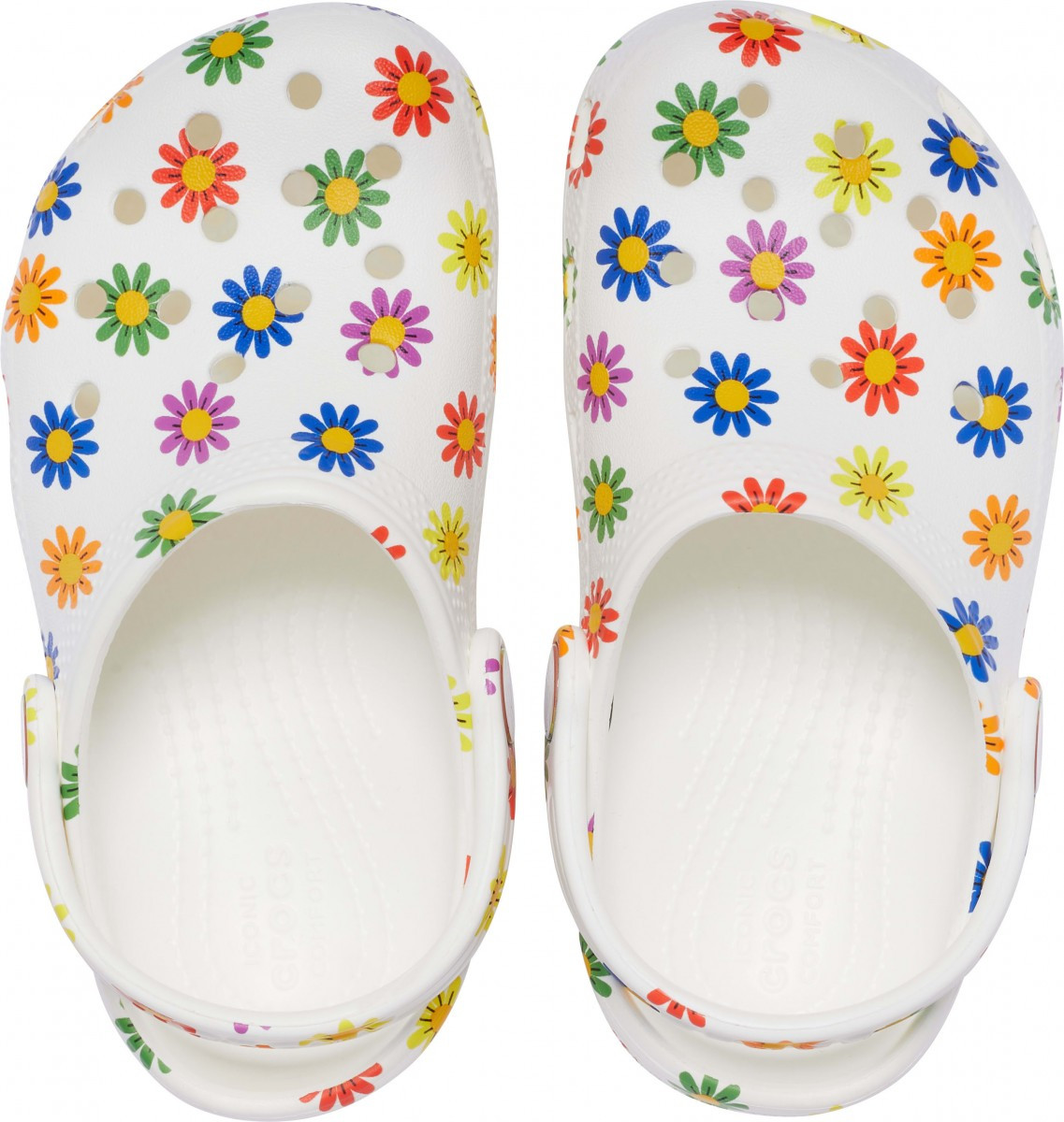 Saboti Crocs Kids\' Classic Seasonal Print Clog Alb - White/Multi - 2 | YEO