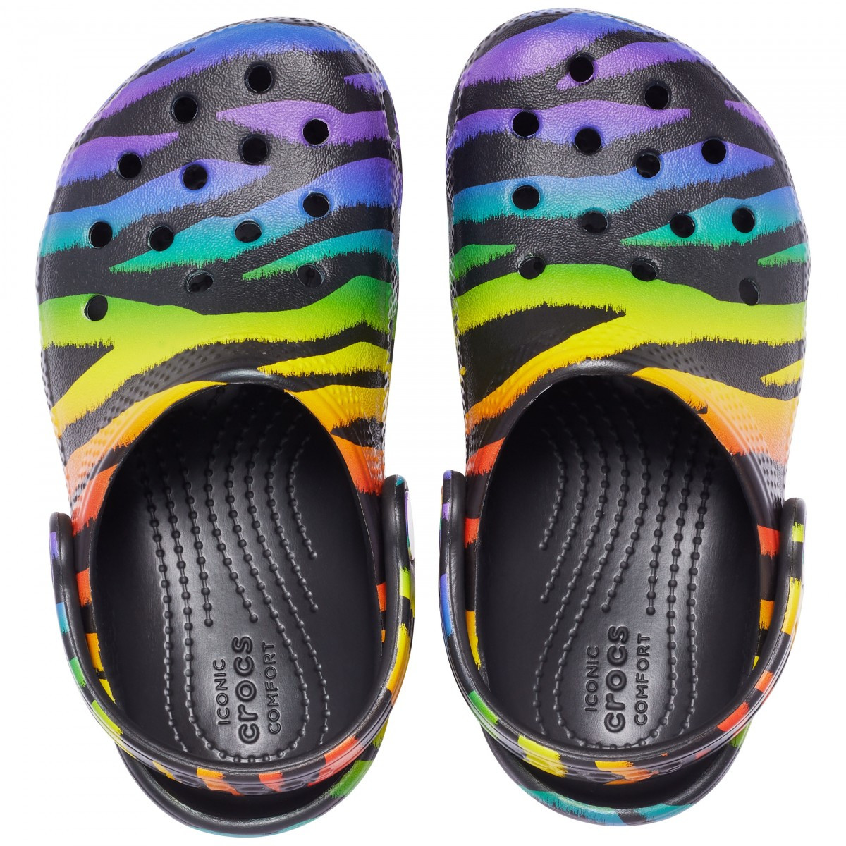 Saboti Crocs Kids\' Classic Seasonal Print Clog Negru - Black/Multi - 2 | YEO
