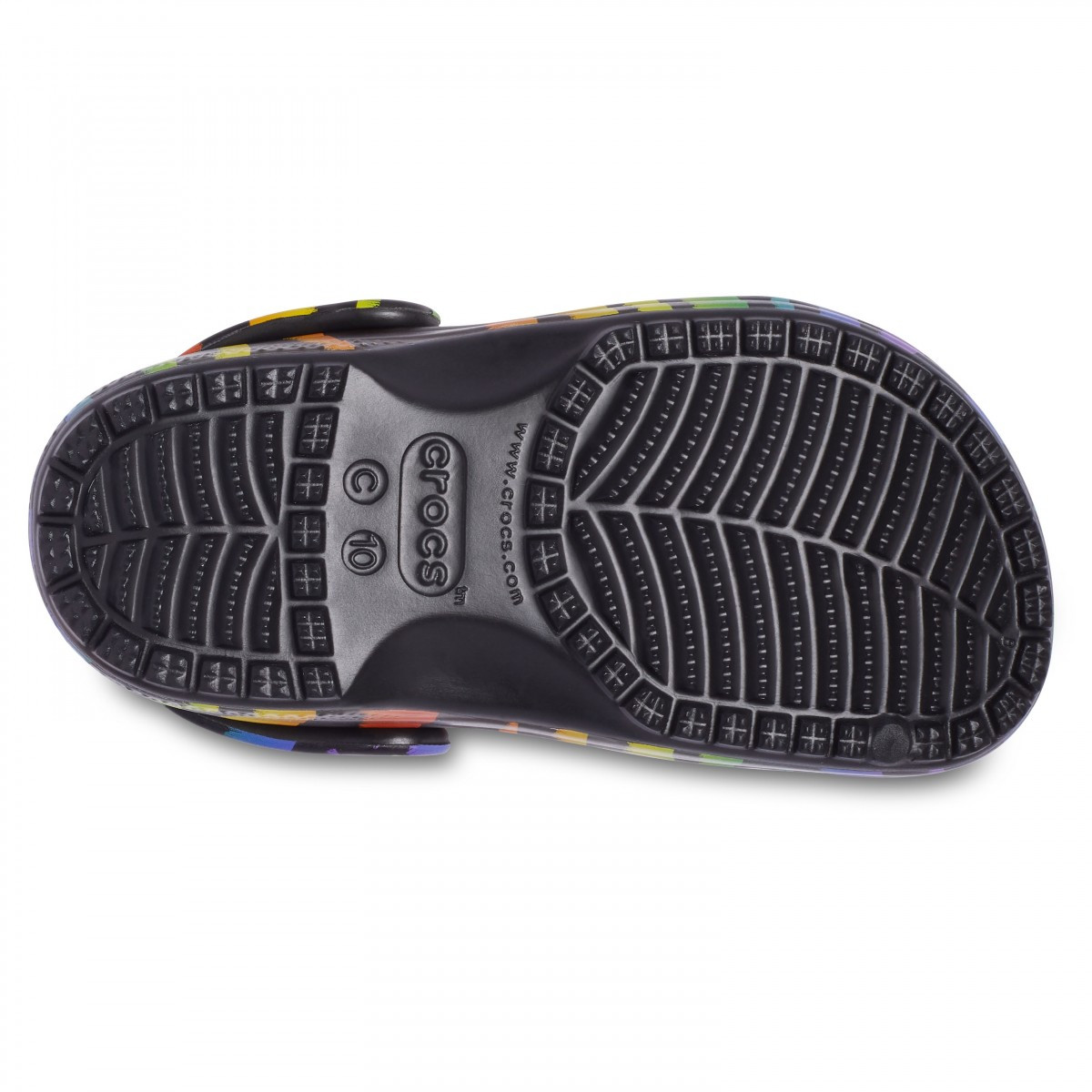 Saboti Crocs Kids\' Classic Seasonal Print Clog Negru - Black/Multi - 5 | YEO