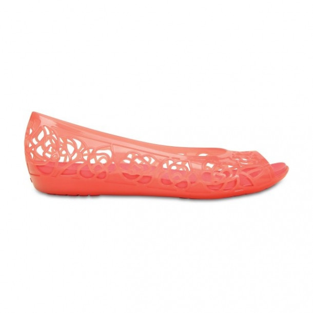 Balerini Crocs Isabella Jelly Flat Rosu – Coral Balerini imagine 2022