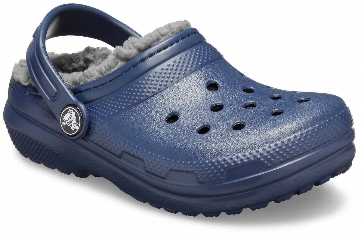 Saboti Crocs Classic Lined Kids Albastru - Navy/Charcoal - 1 | YEO