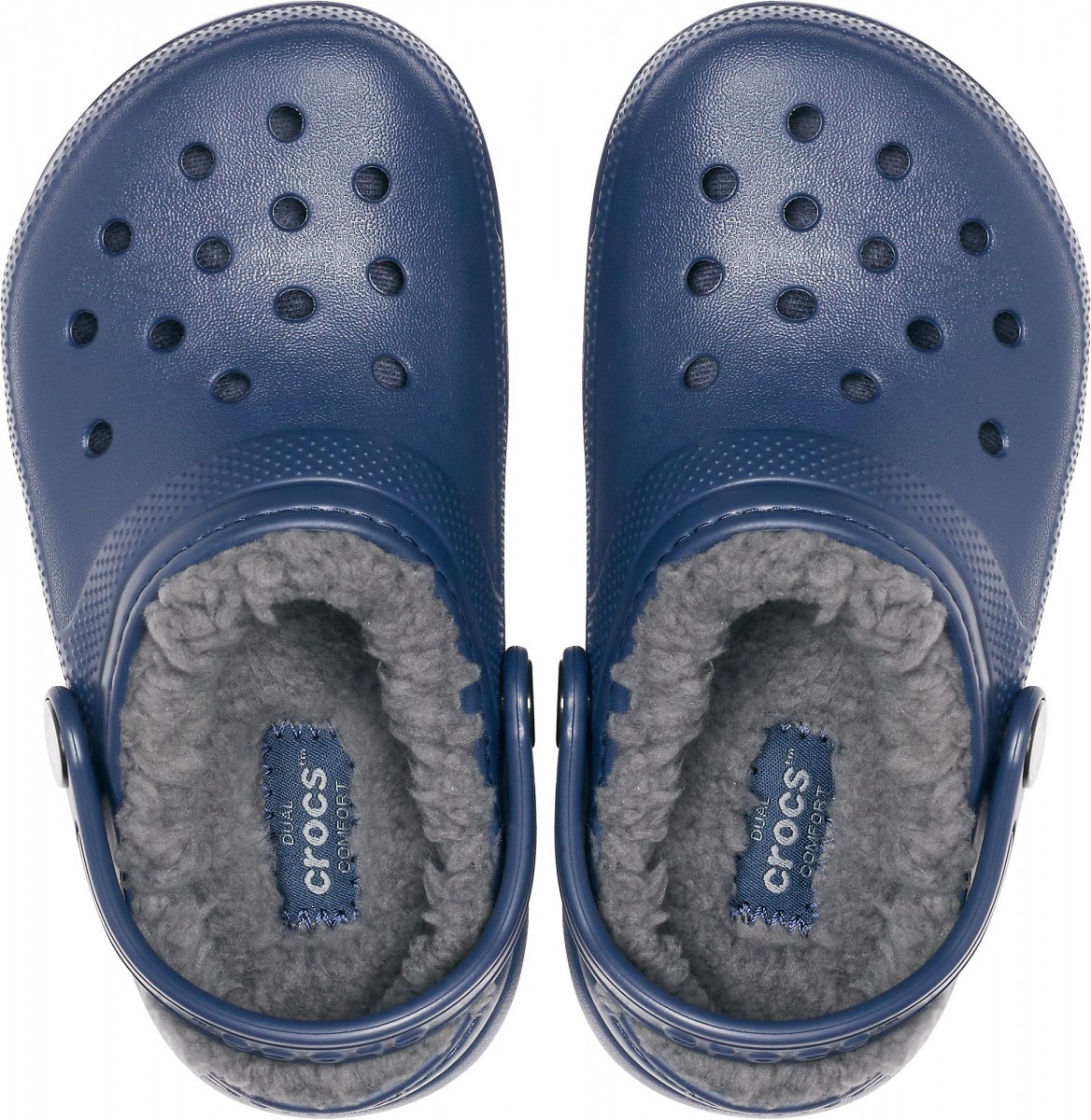 Saboti Crocs Classic Lined Kids Albastru - Navy/Charcoal - 2 | YEO
