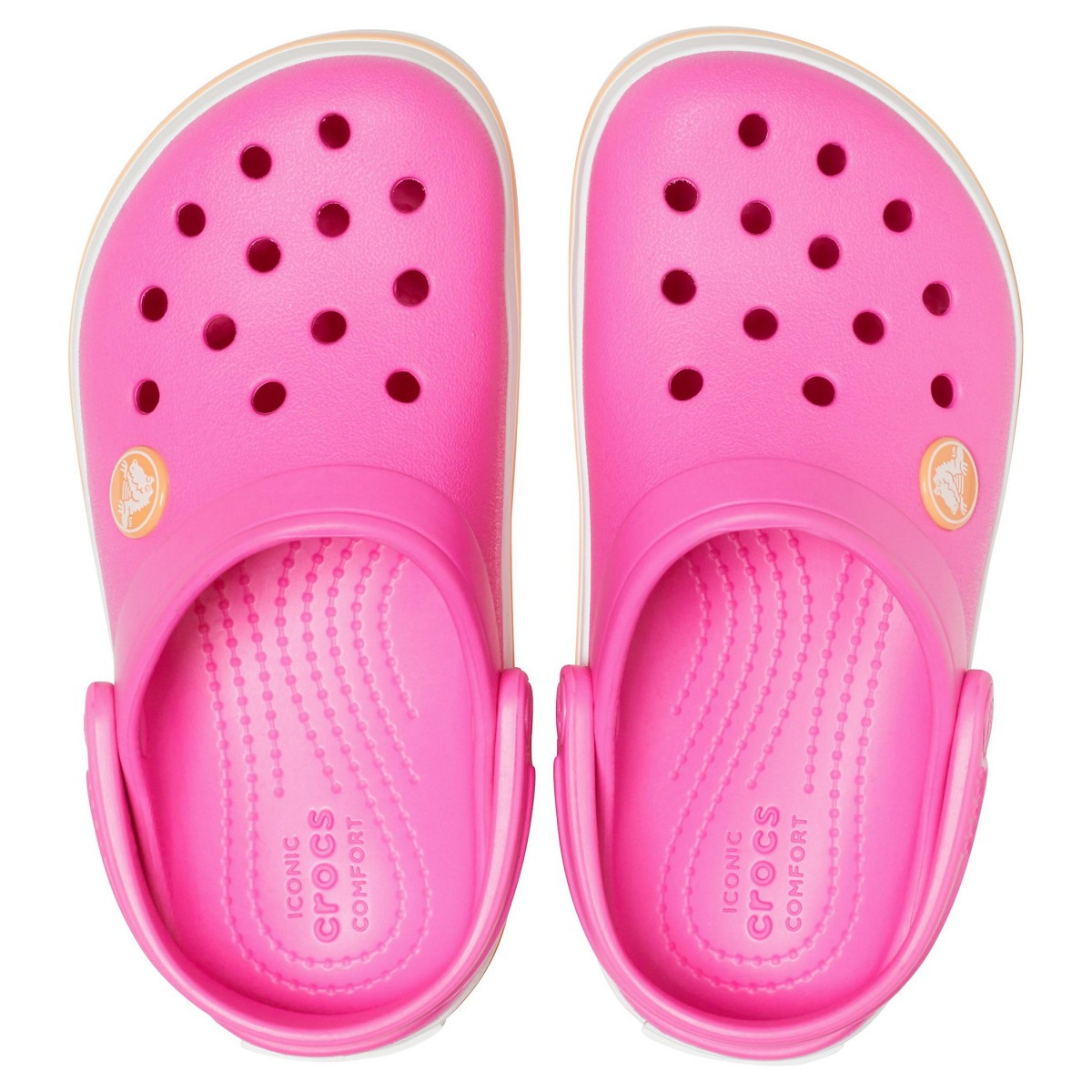 Saboti Crocs Crocband Kids Roz - Electric Pink/Cantaloupe - 2 | YEO