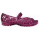 Balerini Crocs Kids' Isabella Glitter Flat Culoare Mov - Wild Orchid