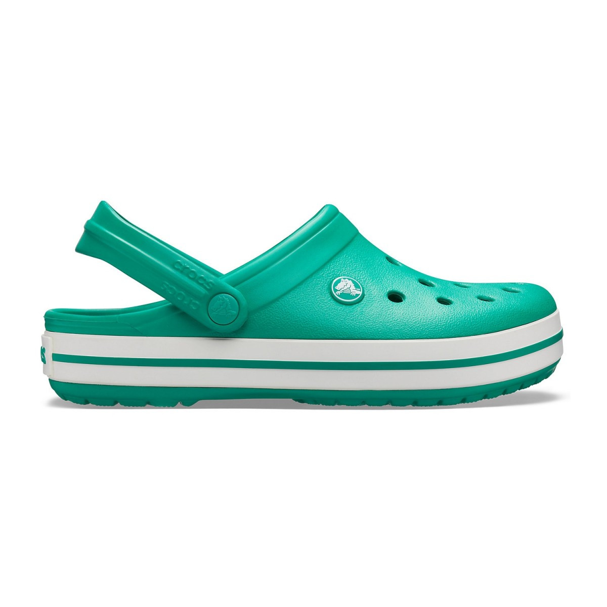 Saboti Crocs Crocband Verde – Deep Green/White Crocband imagine 2022