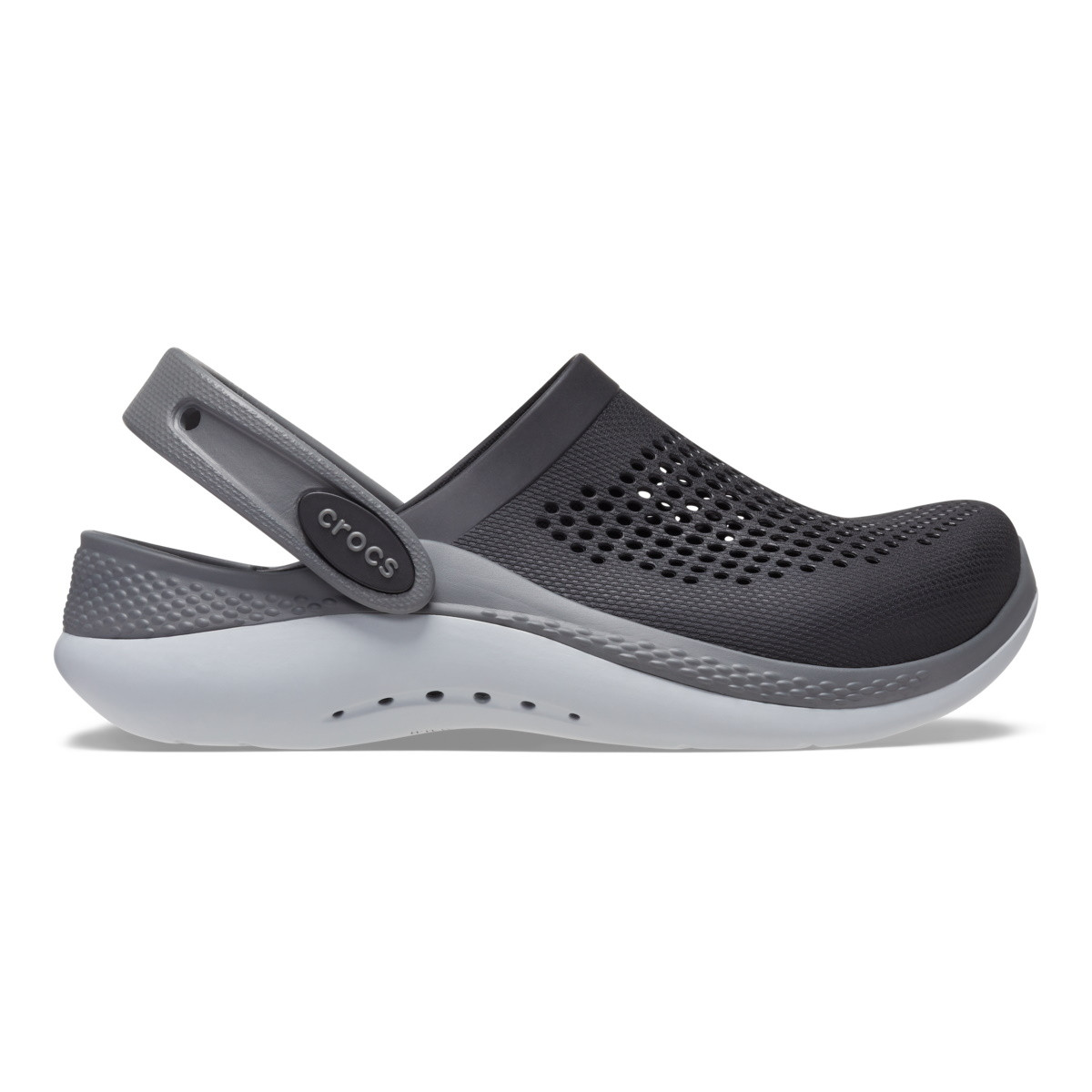 Saboți Crocs LiteRide 360 Clog Kids Negru – Black/Slate Grey 360 imagine 2022