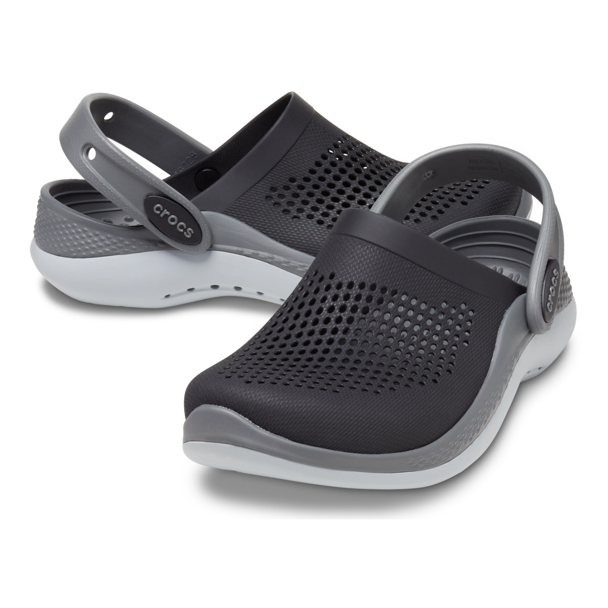 Saboți Crocs LiteRide 360 Clog Kids Negru - Black/Slate Grey
