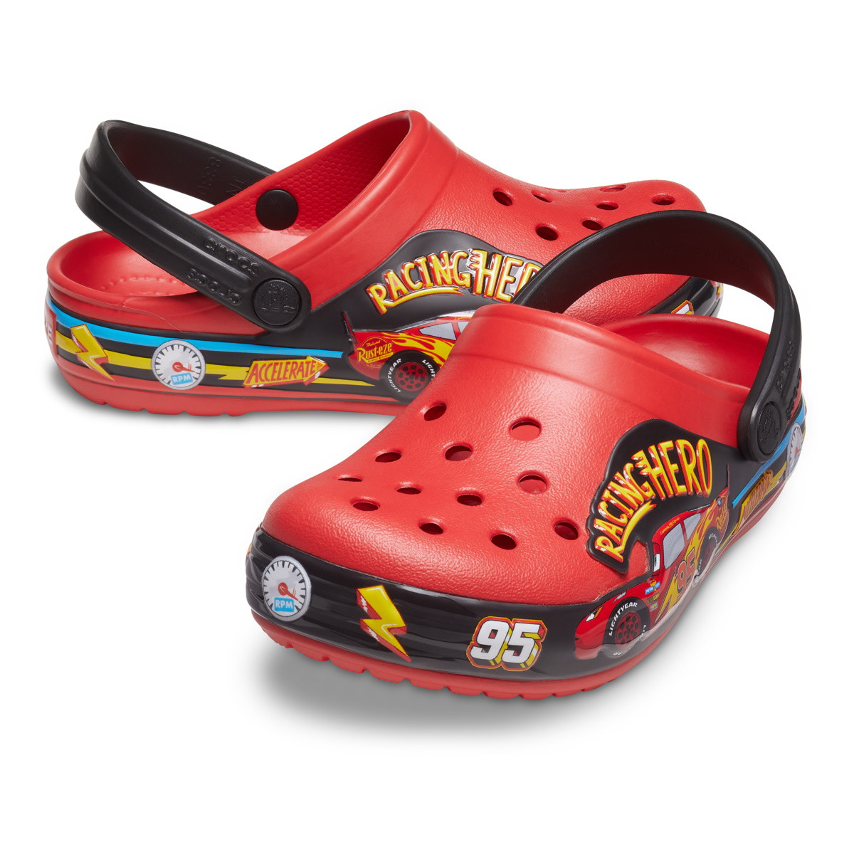 Saboti Crocs Fun Lab Toddler Cars Lights Band Clog Rosu - Flame - 4 | YEO