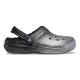 Saboți Crocs Classic Glitter Lined Clog Culoare Negru - Silver/Black