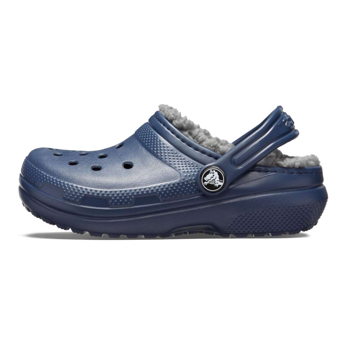 Saboti Crocs Toddler Classic Lined Clog Albastru - Navy/Charcoal - 2 | YEO