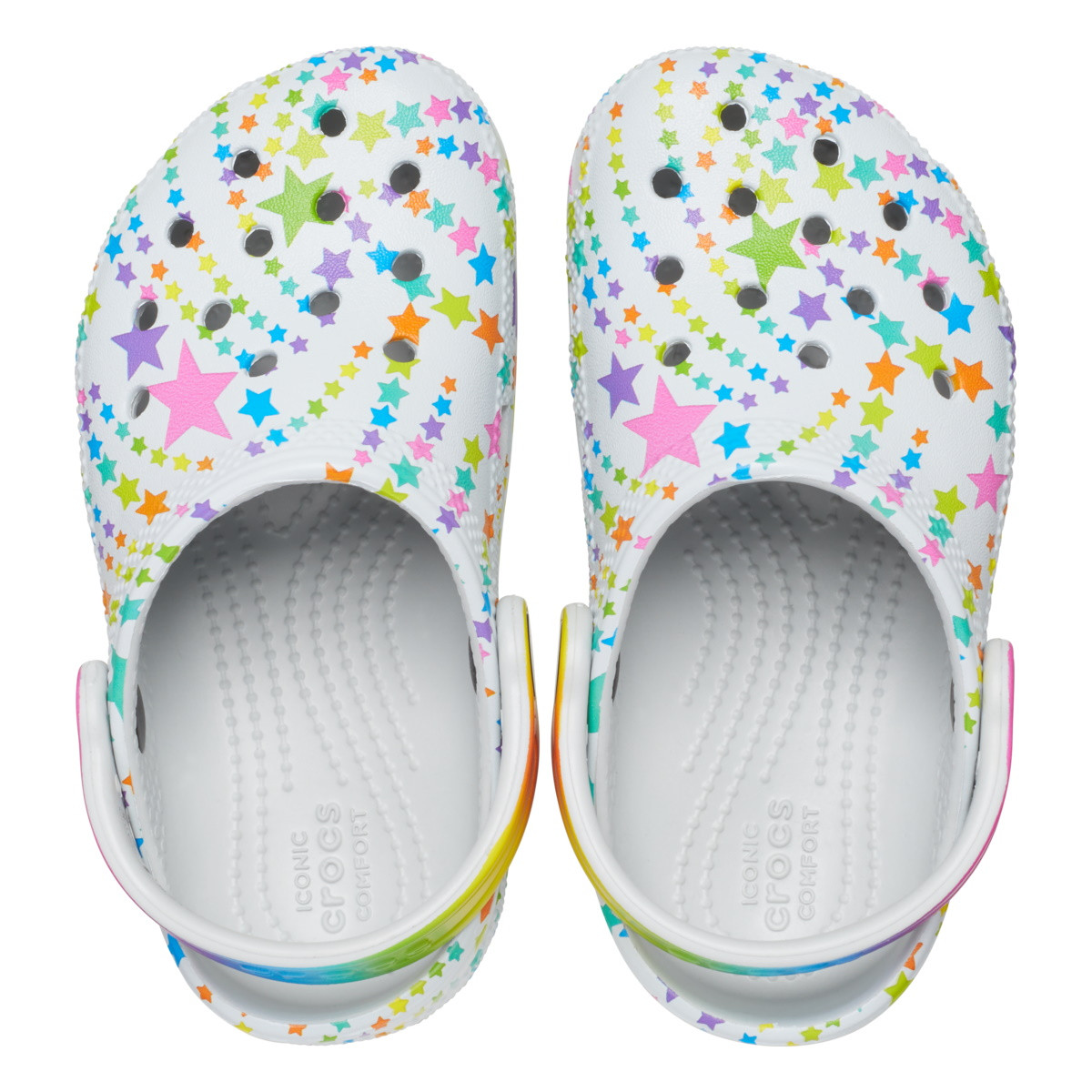 Saboti Crocs Classic Toddler Disco Dance Party Clog Alb - Shimmer/Multi​ - 2 | YEO