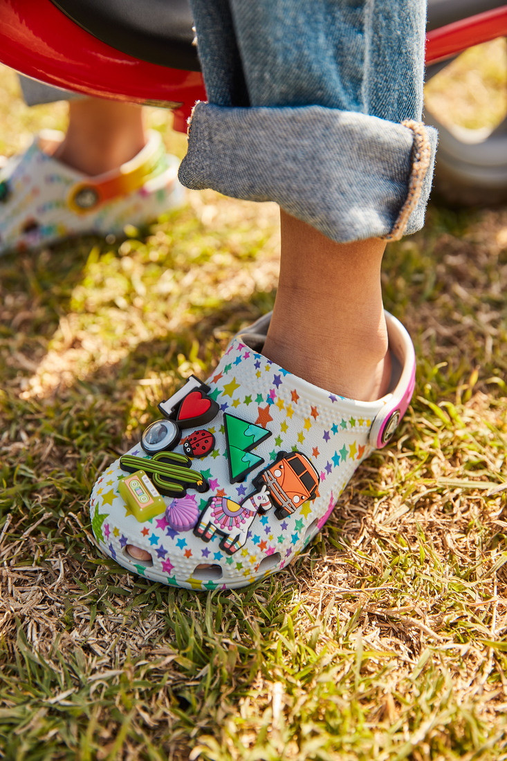 Saboti Crocs Classic Toddler Disco Dance Party Clog Alb - Shimmer/Multi​ - 4 | YEO