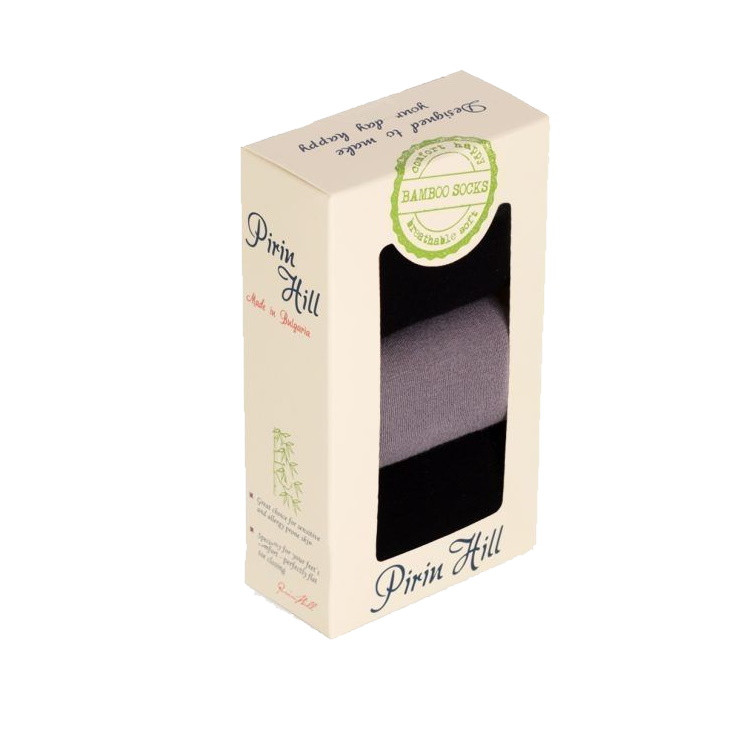 Șosete pirin hill box 3 fine bamboo set 3 perechi negru - black/grey