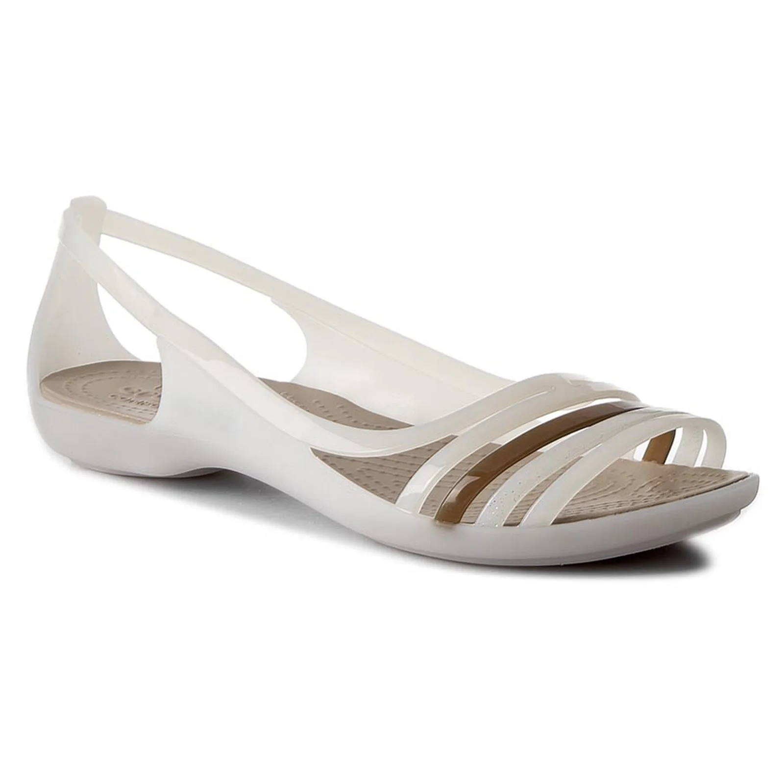 Sandale Crocs Isabella Huarache Flat Alb – Oyster Alb imagine 2022