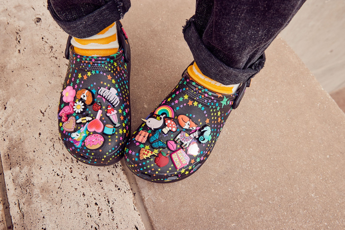 Saboți Crocs Classic Disco Dance Party Cutie Clog Kids Negru - Black/Multi
