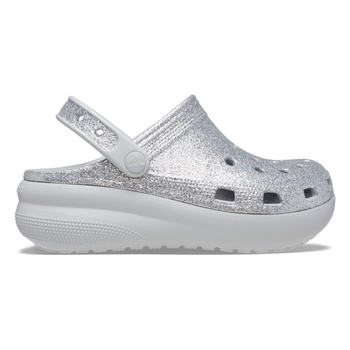 Saboți Crocs Classic Glitter Cutie Clog Kids Gri – Silver Glitter CLASSIC