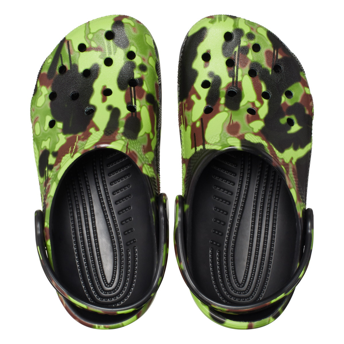 Saboți Crocs Classic Toddler Spray Camo Clog Negru - Black - 4 | YEO