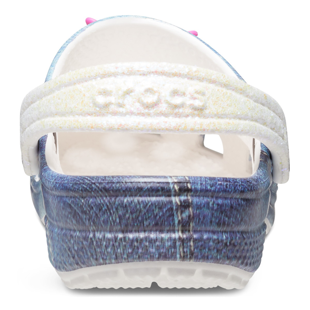 Saboti Crocs Toddler Classic Denim Clog Alb - White/Multi - 4 | YEO