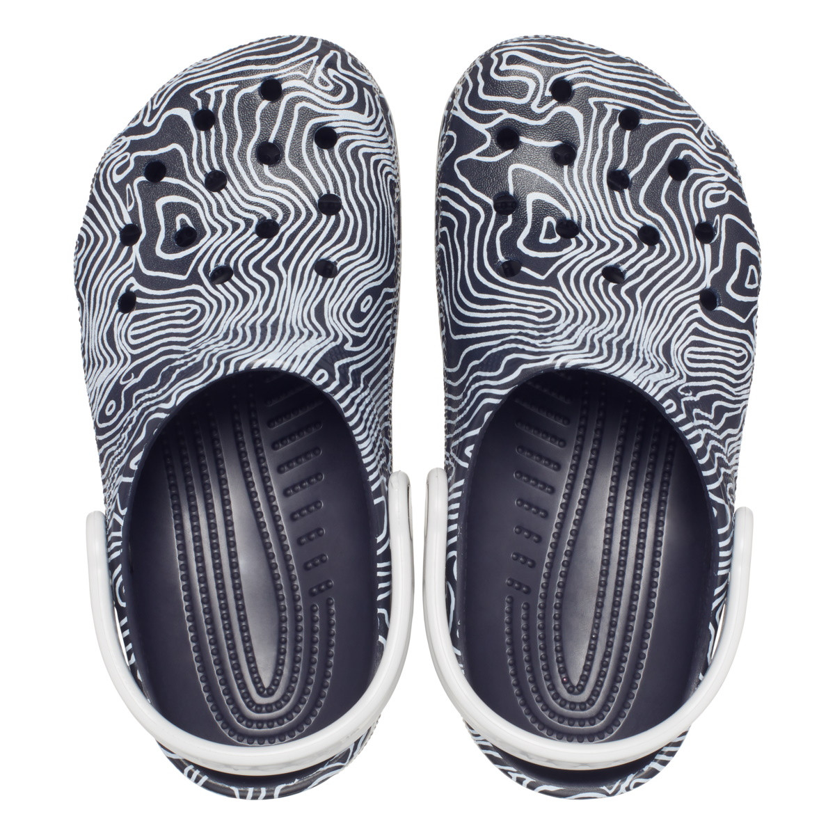 Saboti Crocs Classic Topographic Clog Kids Albastru - Deep Navy/Multi - 5 | YEO