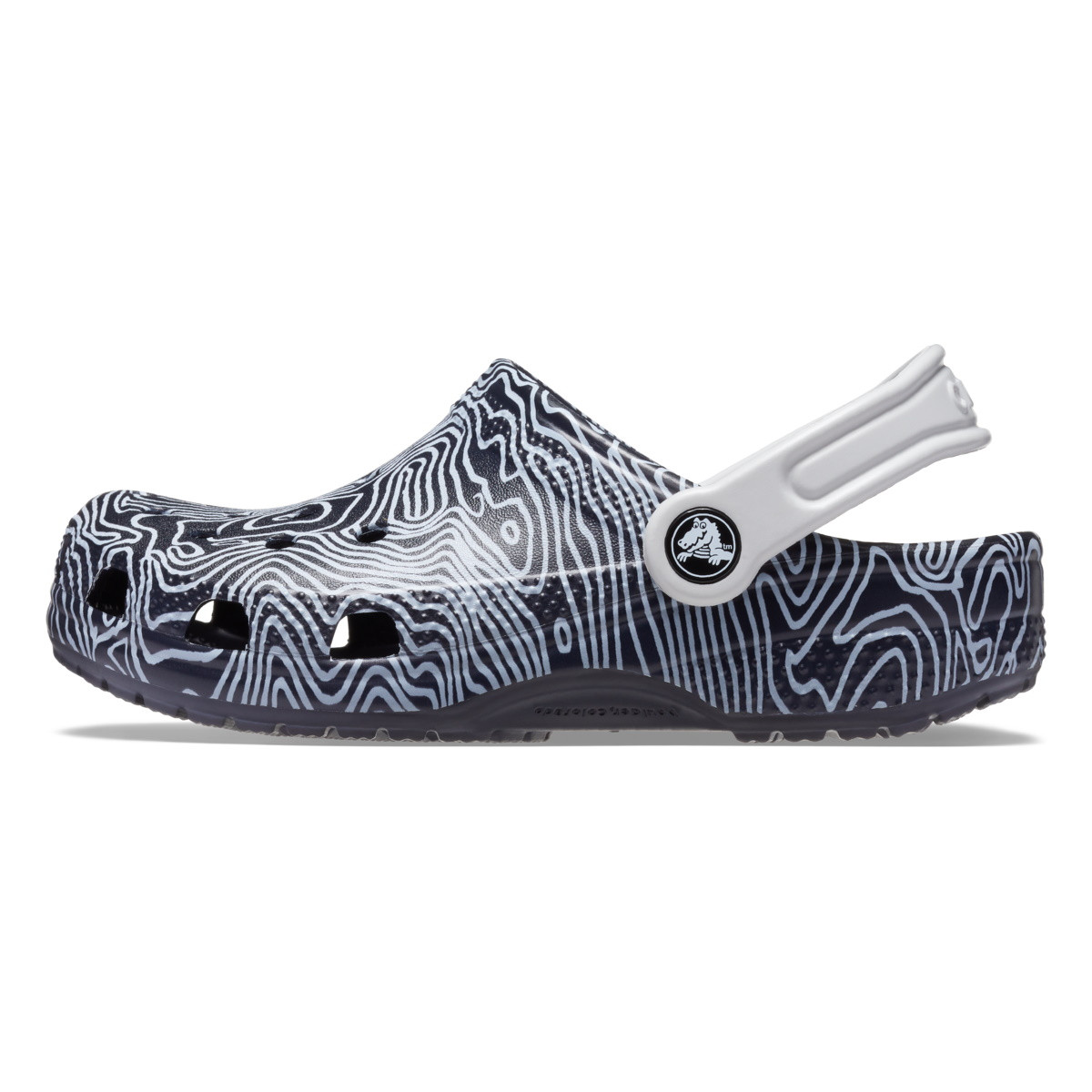 Saboti Crocs Classic Topographic Clog Kids Albastru - Deep Navy/Multi - 2 | YEO