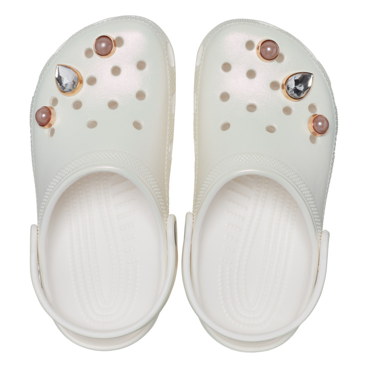 Saboti Crocs Classic Crystals Pearls Clog Kids Alb - White - 4 | YEO