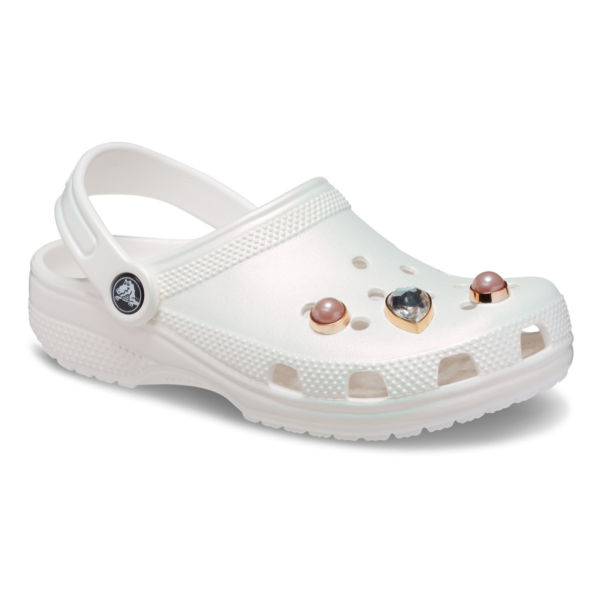 Saboti Crocs Classic Crystals Pearls Clog Kids Alb - White - 1 | YEO