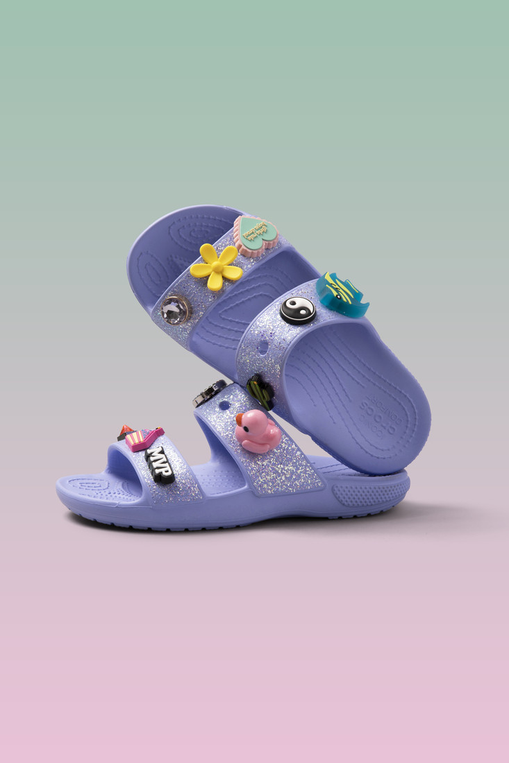 Sandale Crocs Classic Glitter Sandal Kids Mov - Moon Jelly