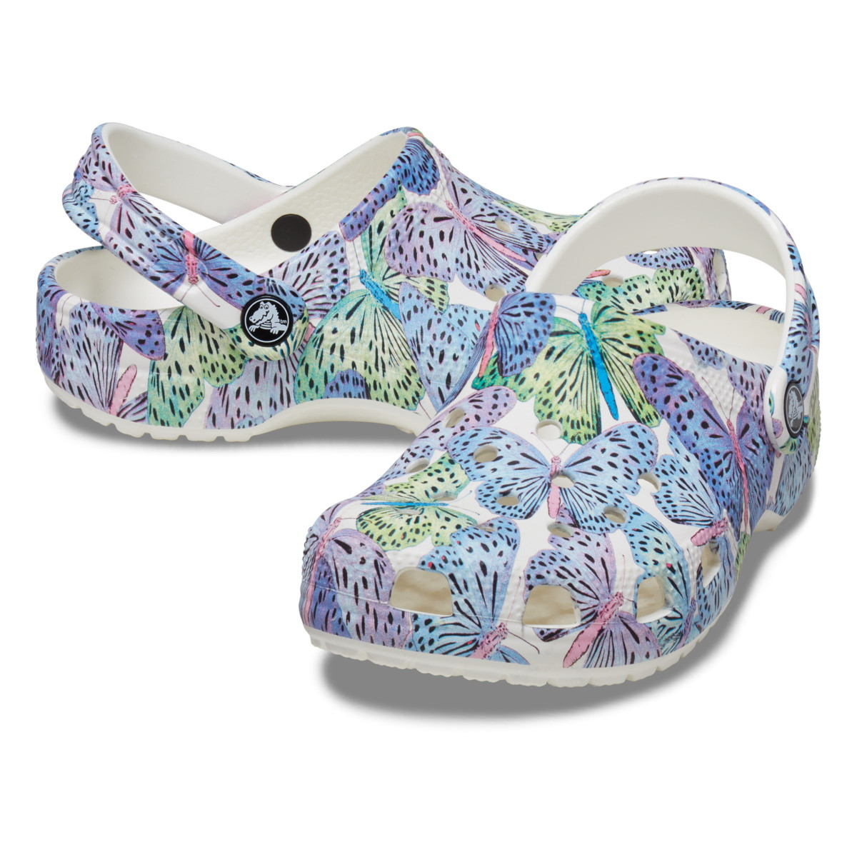 Saboti Crocs Classic Butterfly Clog Kids Alb - White/Multi - 3 | YEO