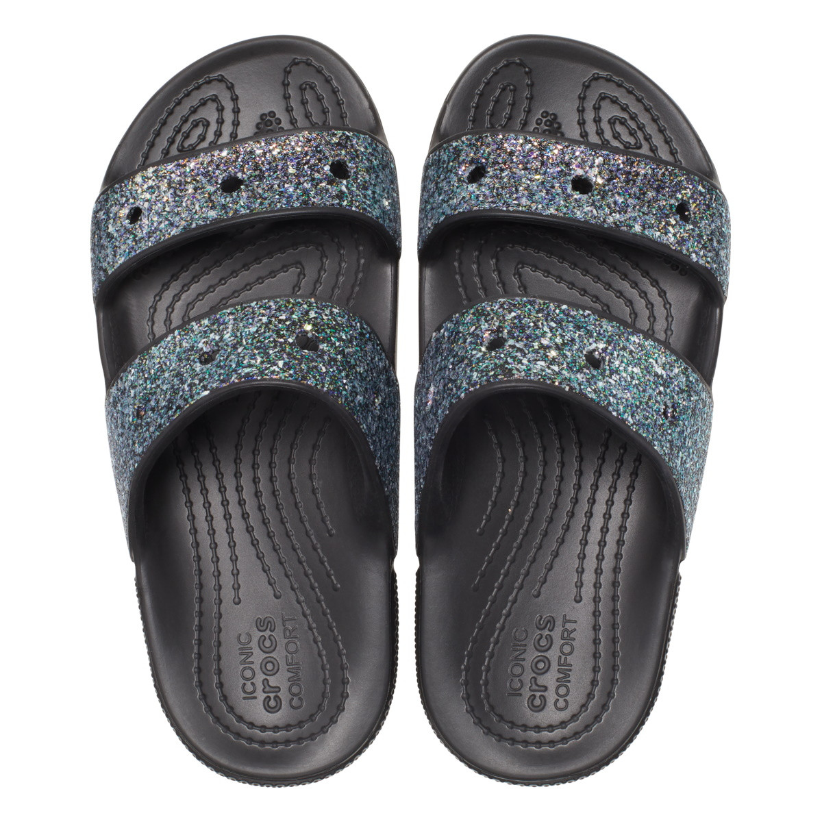 Sandale Crocs Classic Glitter Sandal Kids Negru - Black/Multi - 3 | YEO