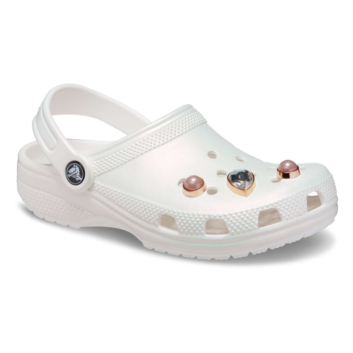 Saboti Crocs Classic Toddler Crystals Pearls Clog Alb - White - 1 | YEO
