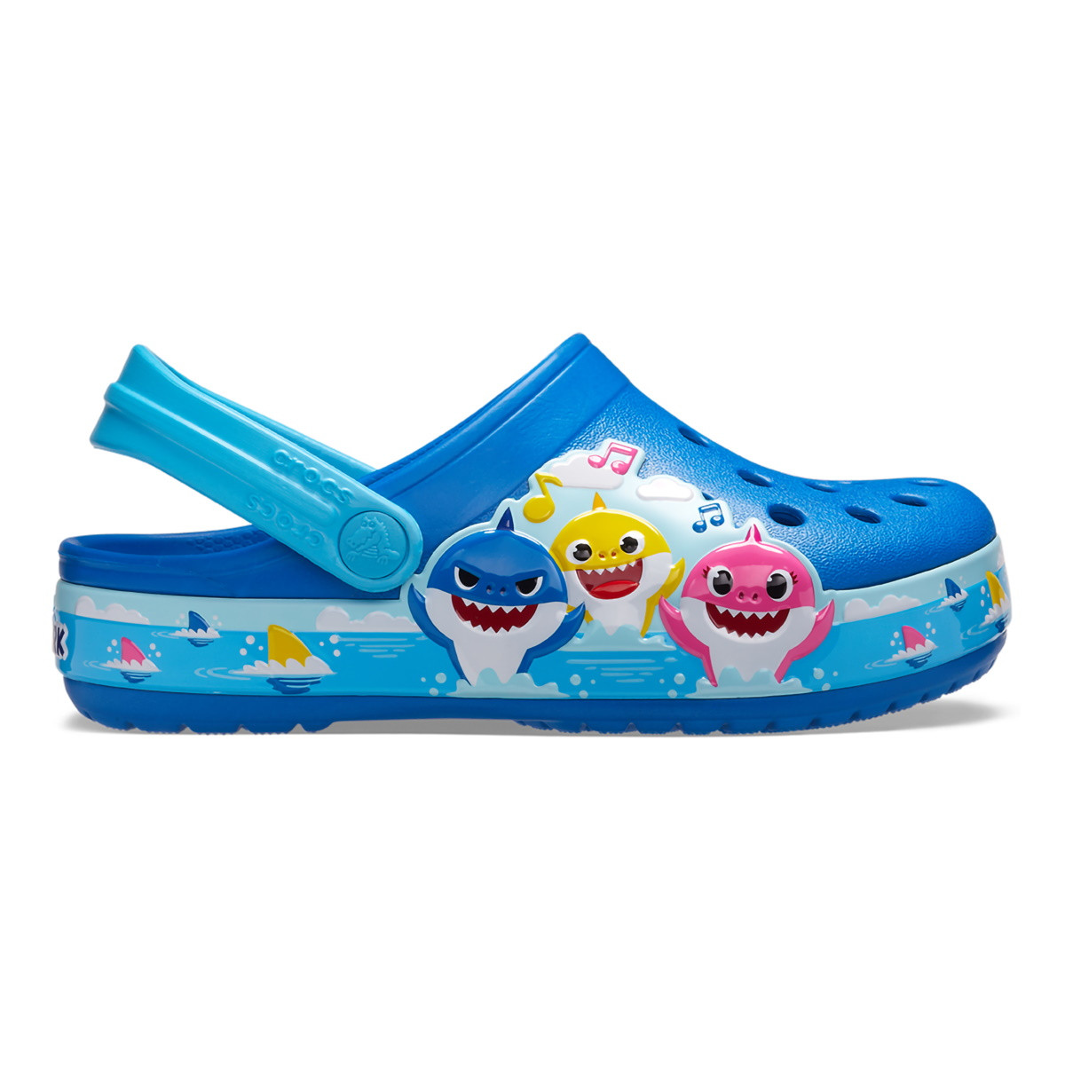Saboti Crocs Toddler Fun Lab Baby Shark Band Clog Albastru - Bright Cobalt
