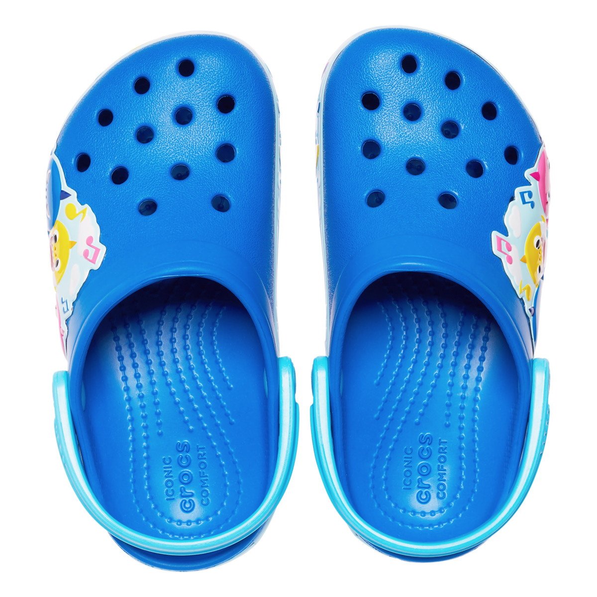 Saboți Crocs Toddler Fun Lab Baby Shark Band Clog Albastru - Bright Cobalt - 3 | YEO